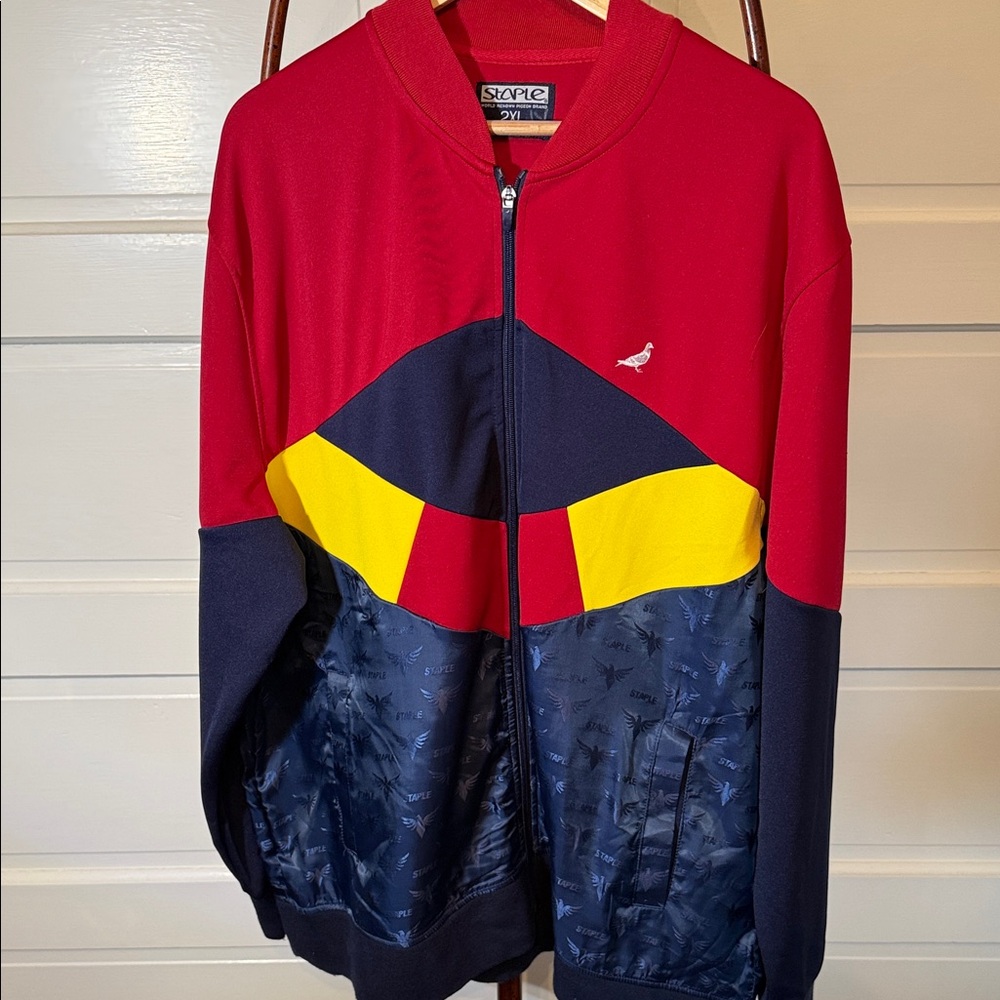 Men’s Staple Pigeon Colorblock Track Jacket Streetwear Oversized 2XL
